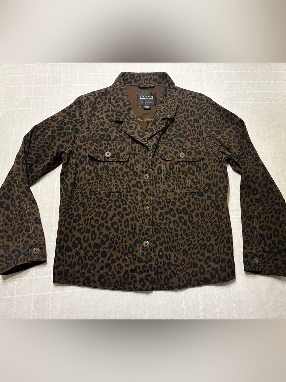 Sanctuary Brown and Black Leopard Print Lightweight Shirt Jacket